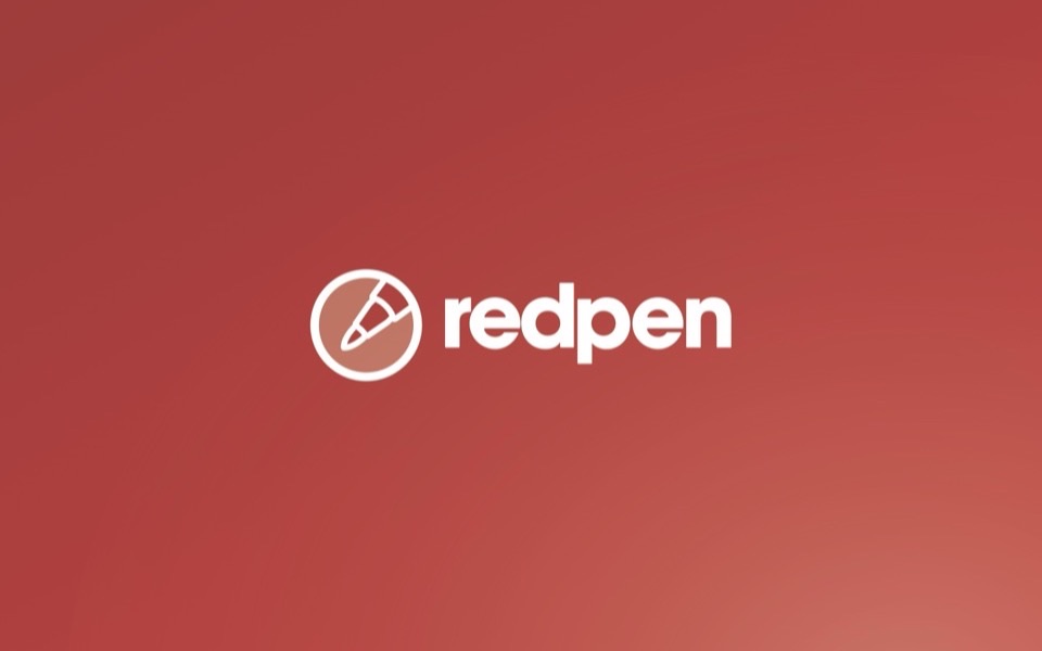 The RedPen brand mark, a circled pen and wordmark on red